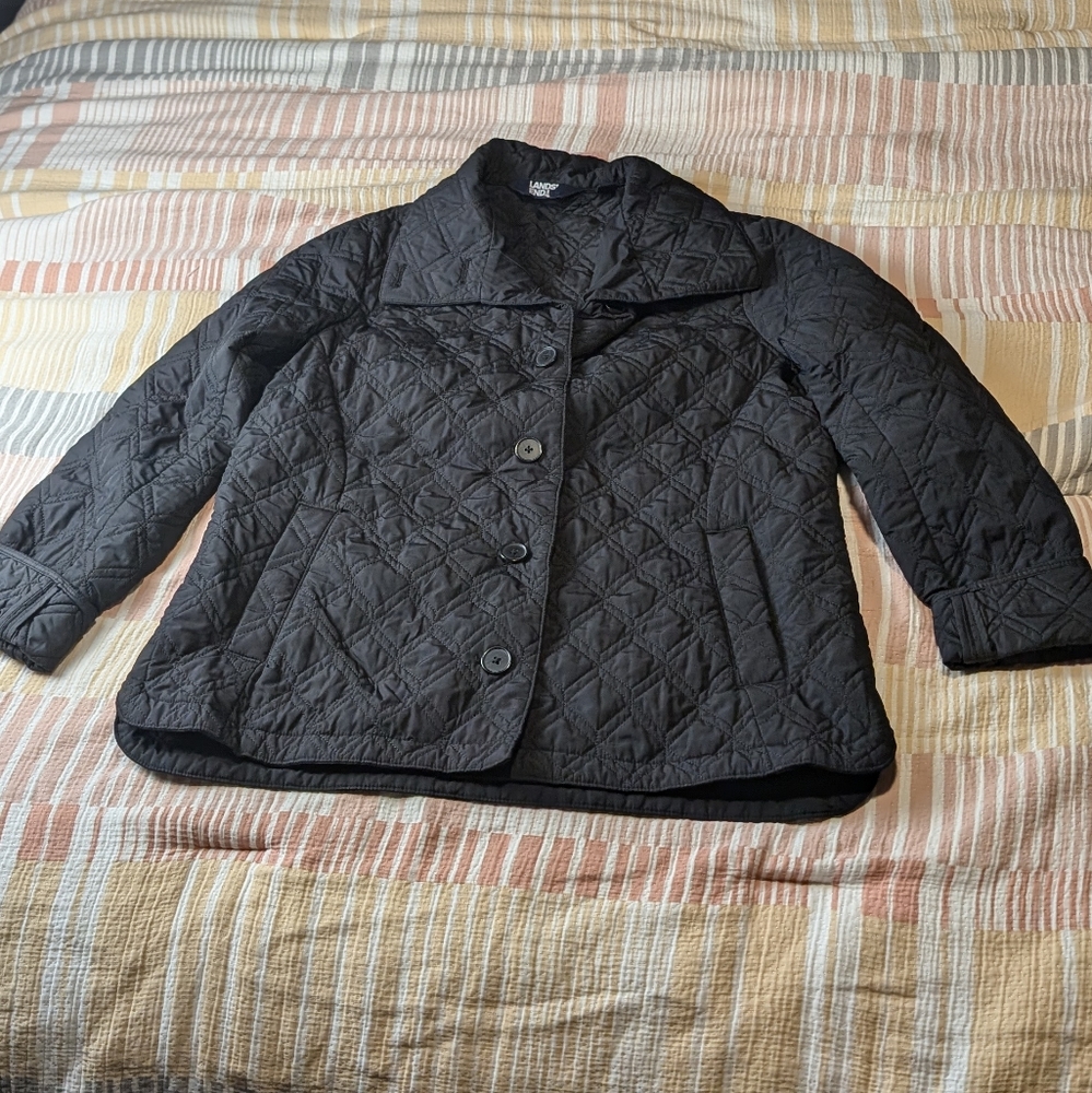 Lands End Medium Quilted Coat - image 1